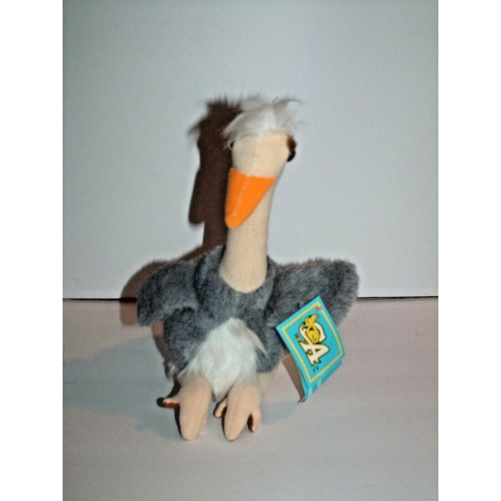 C.A. Toys Plush Ostrich Bird Gray and White Made in Korea 10" NEW Vintage